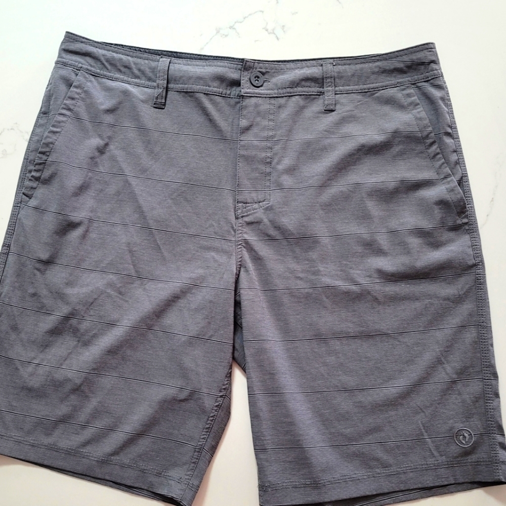 Men's Hang Ten Hybrid Board Shorts Gray/Black Size 36